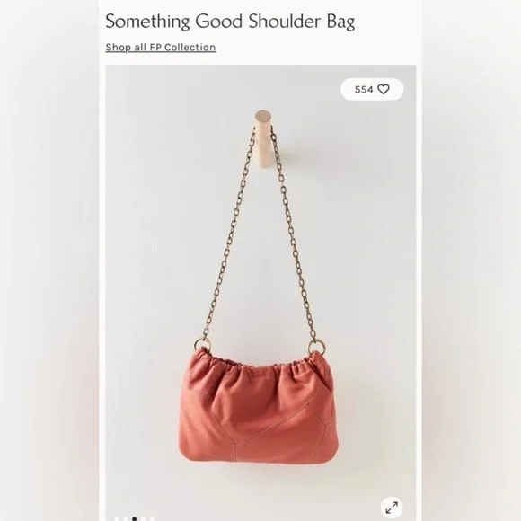🆕 Free People Something Good leather shoulder bag in dusk coral - Picture 1 of 14